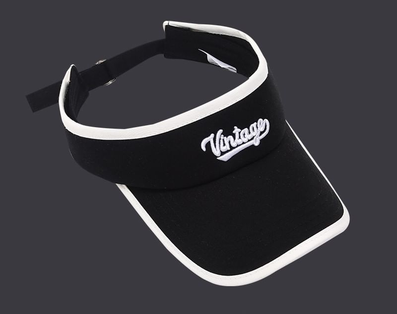 Lettering Piped Embroidered Visor Sun