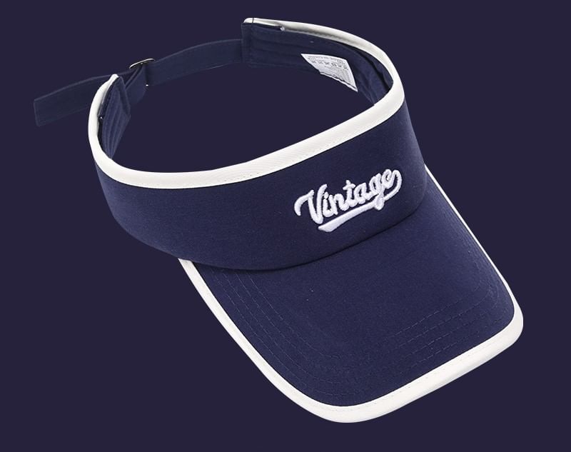 Lettering Piped Embroidered Visor Sun