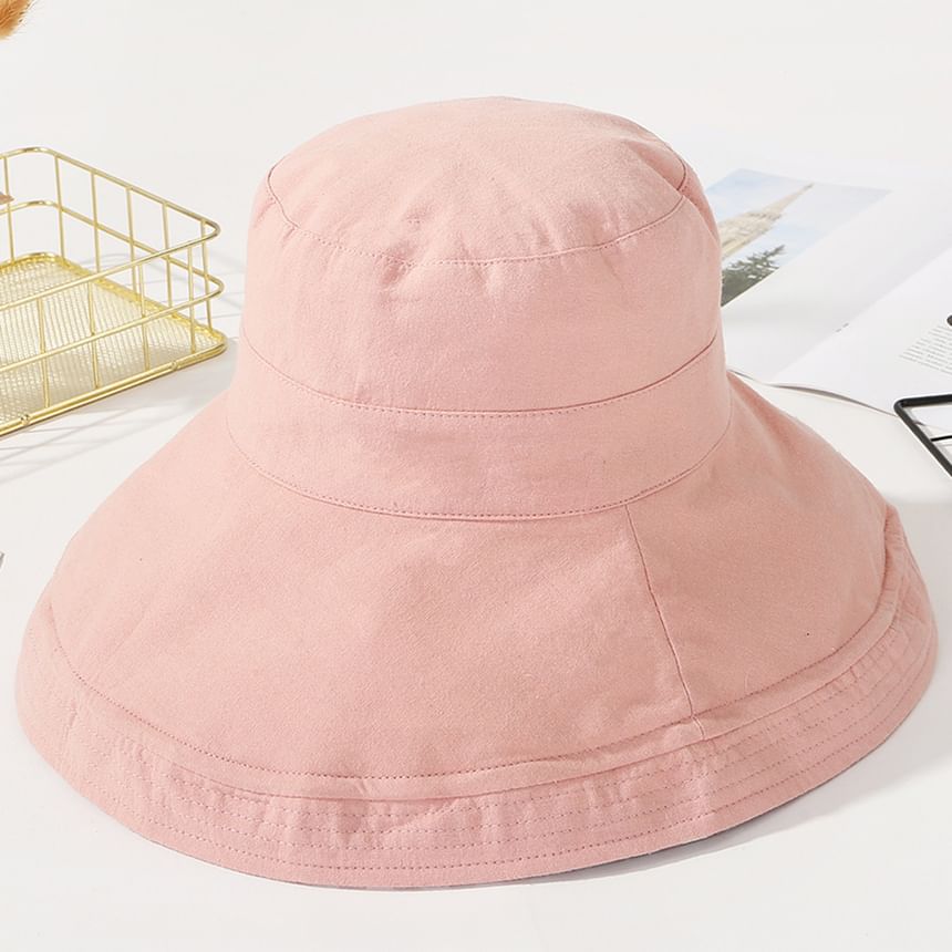 Plaid Plain Double Side Sun Hat