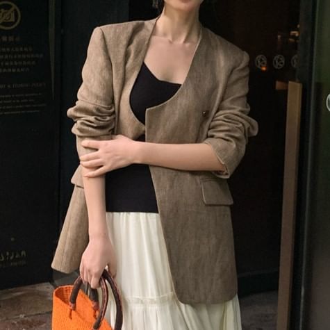 Neck Camisole Plain Top Spaghetti Scoop Strap