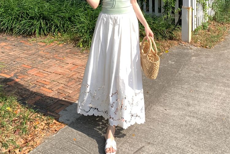 V-Neck Neck Tie Top Spaghetti Camisole Strap Plain