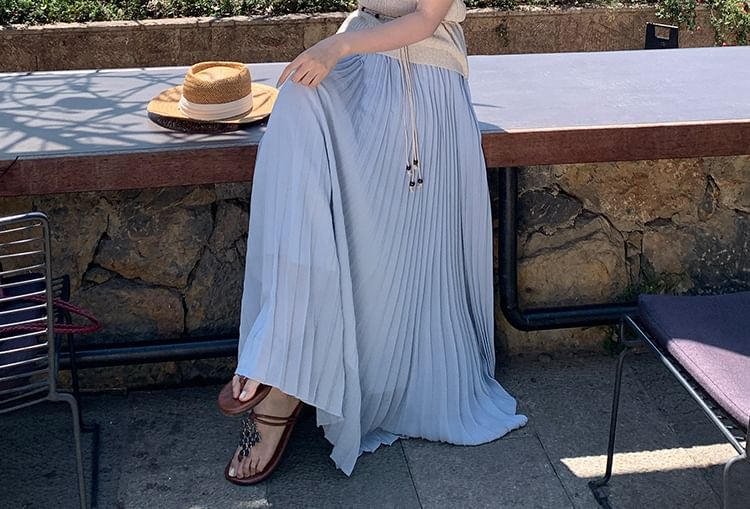 Neck Top Sleeveless Plain Knit Ribbed Crew