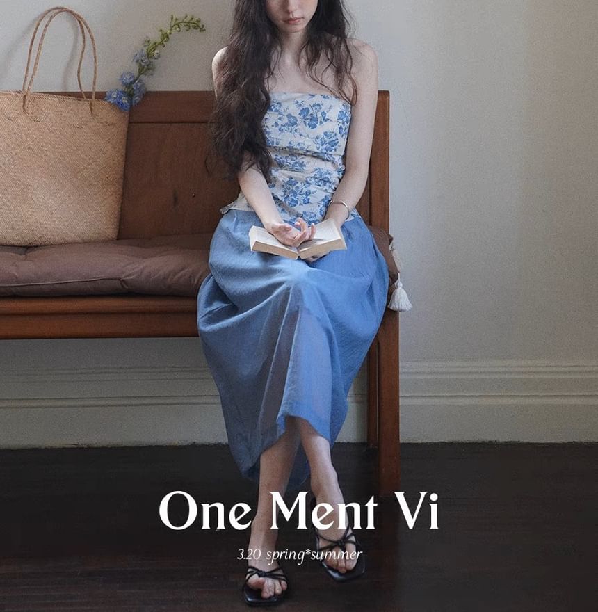 Top Print Tube Sleeveless Floral