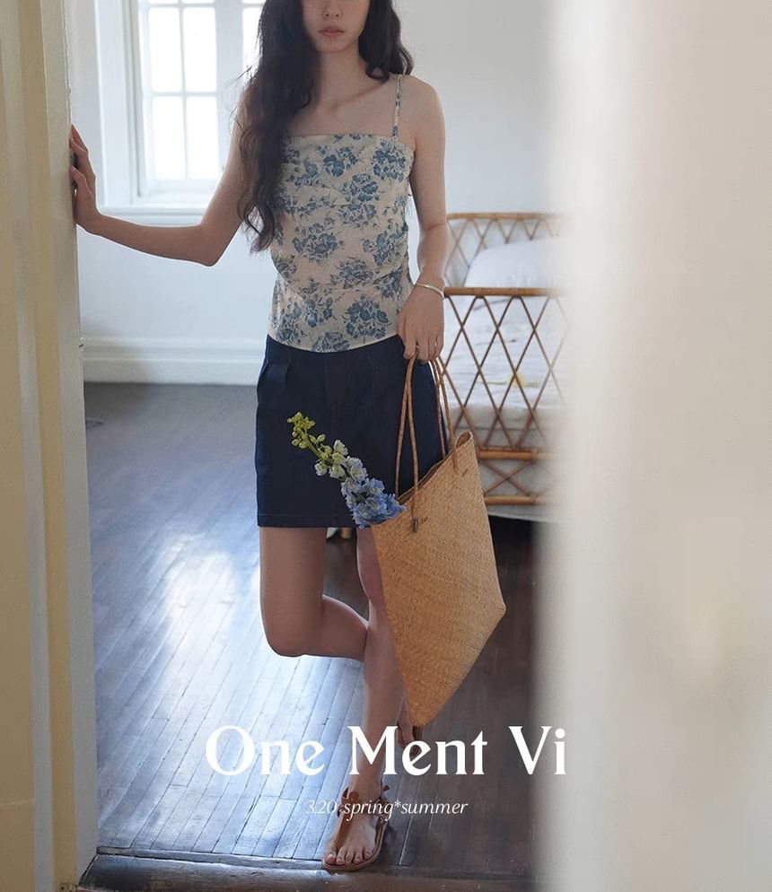 Tube Top Print Sleeveless Floral