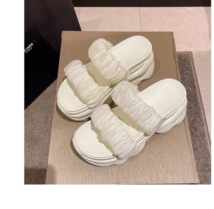 Sandals Platform Ruched Slide