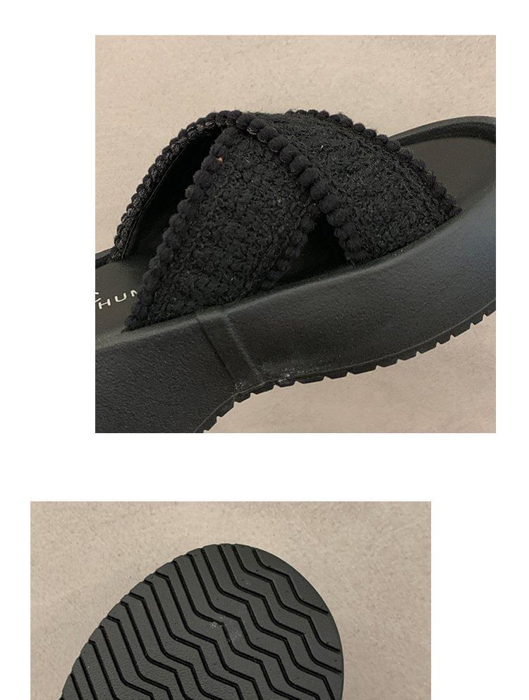 Sandals Cross Platform Slide Strap