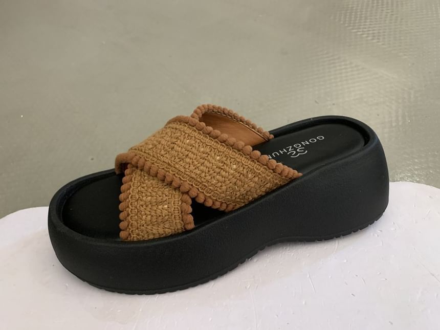 Sandals Cross Platform Slide Strap