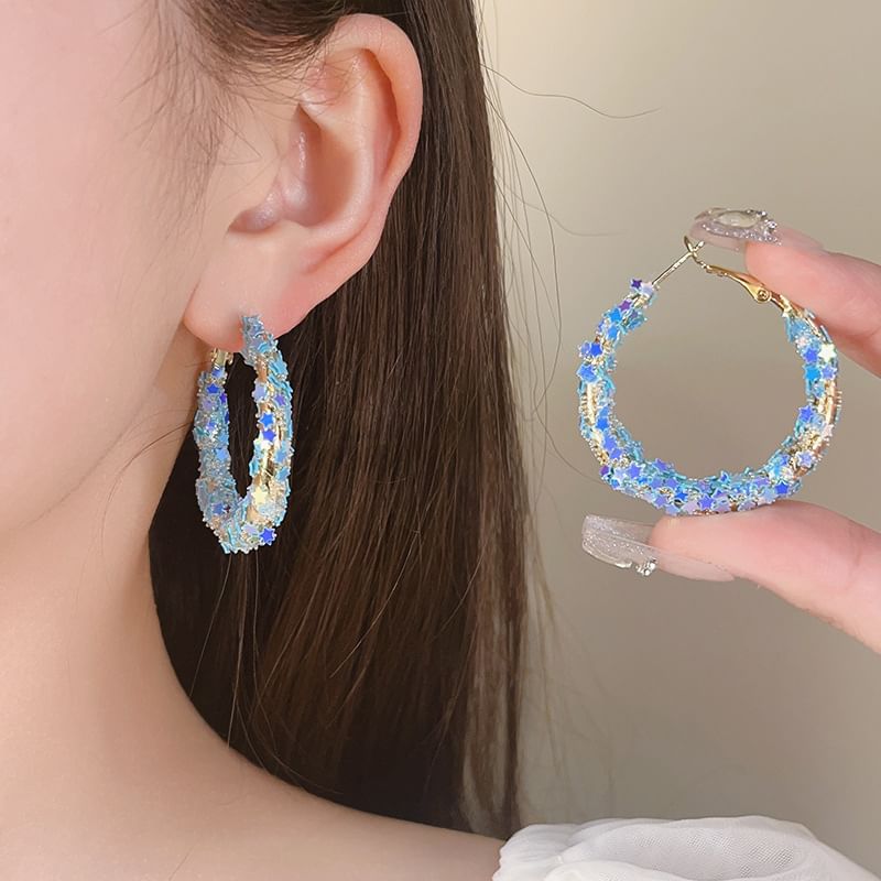 / Earring Star Bow Heart Hoop