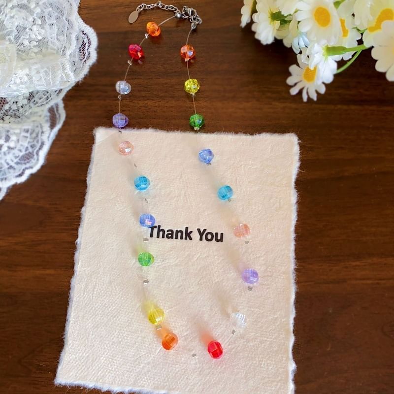 Rainbow Necklace Beaded