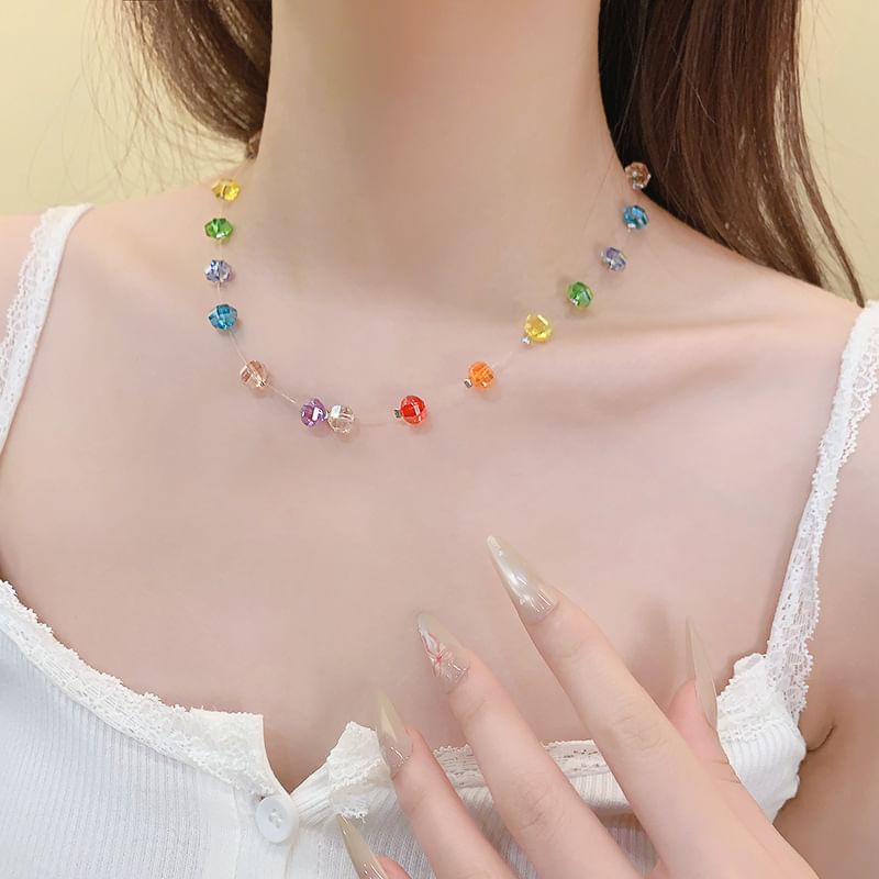 Rainbow Necklace Beaded