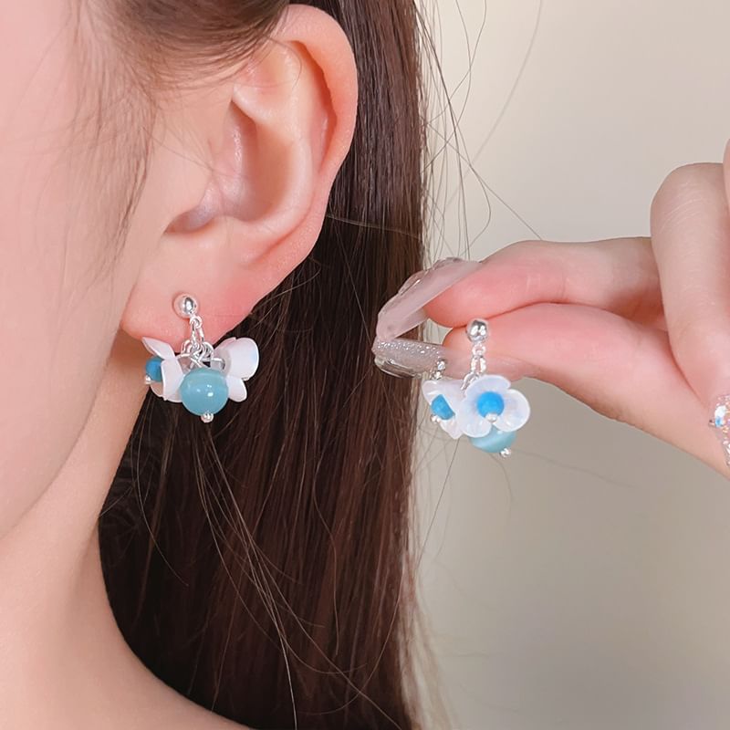 Beaded Necklace Earring Drop / Floral