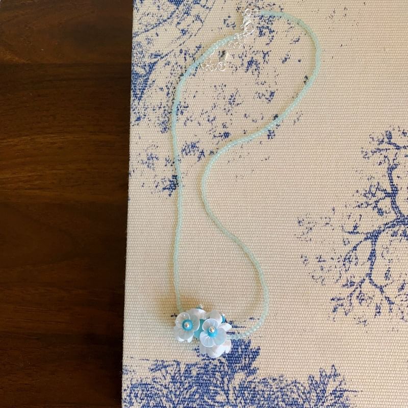 Beaded Necklace Earring Drop / Floral