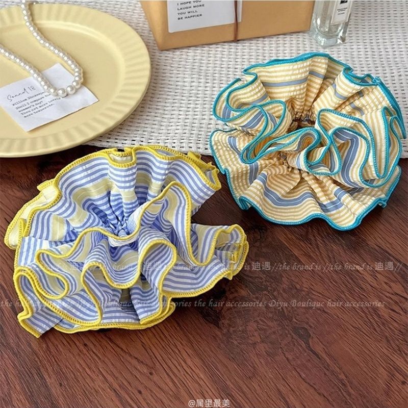 Ruffled Scrunchie Striped