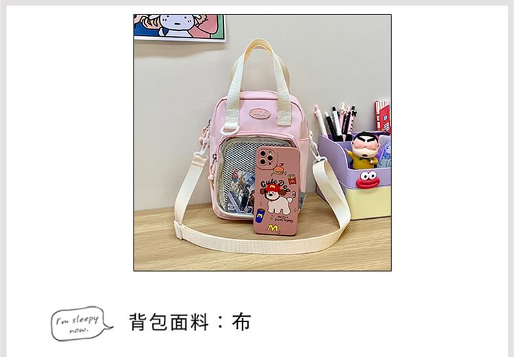 Mesh Panel Crossbody Bag