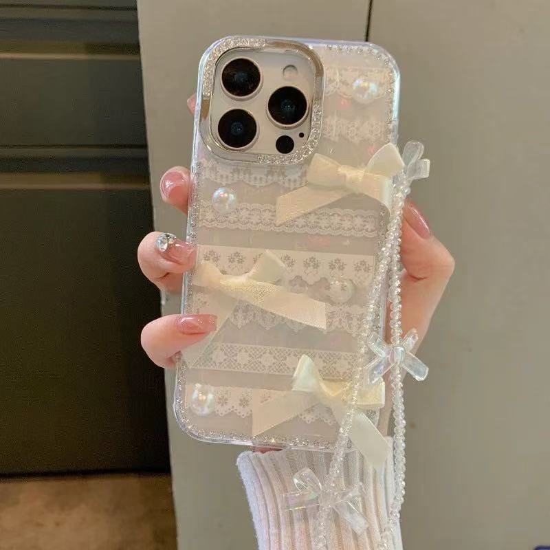 / Adhesive Case Print Lace Ribbon Decoration Set Strap Phone