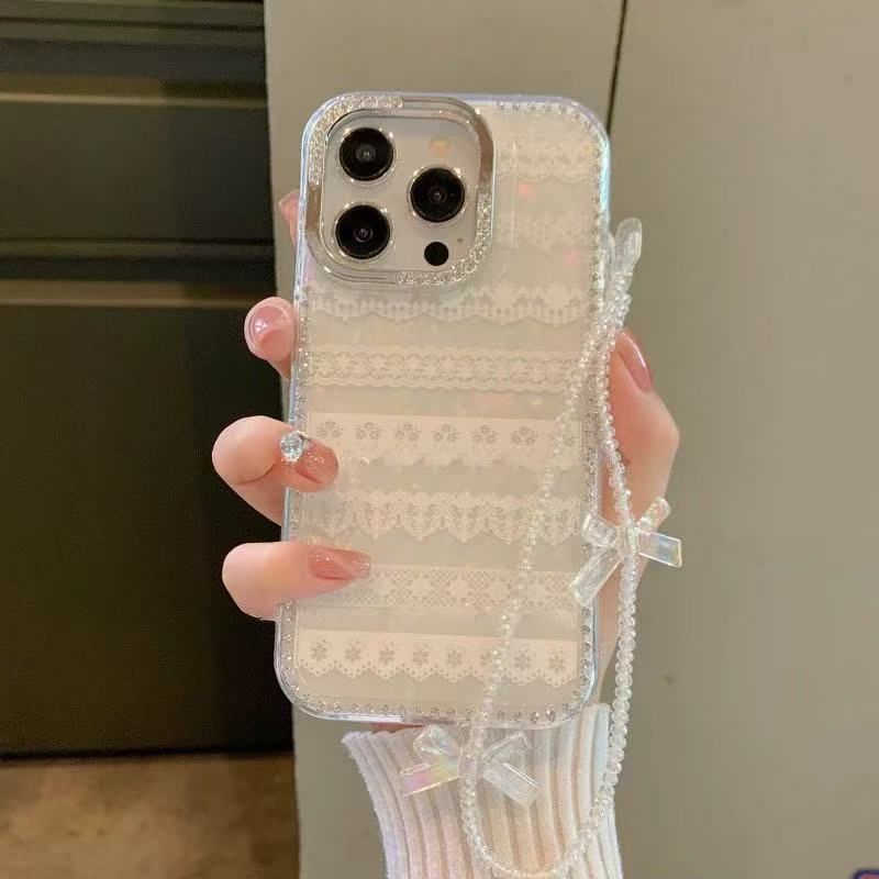 / Adhesive Case Print Lace Ribbon Decoration Set Strap Phone
