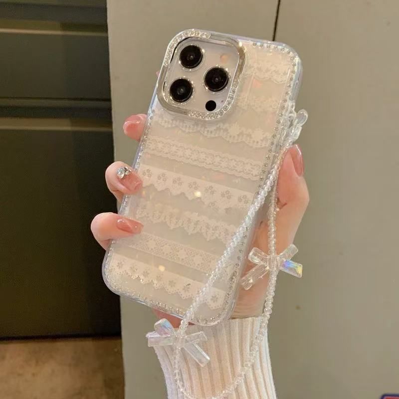 / Adhesive Case Print Lace Ribbon Decoration Set Strap Phone