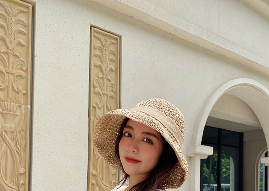 Bow Straw Bucket Hat