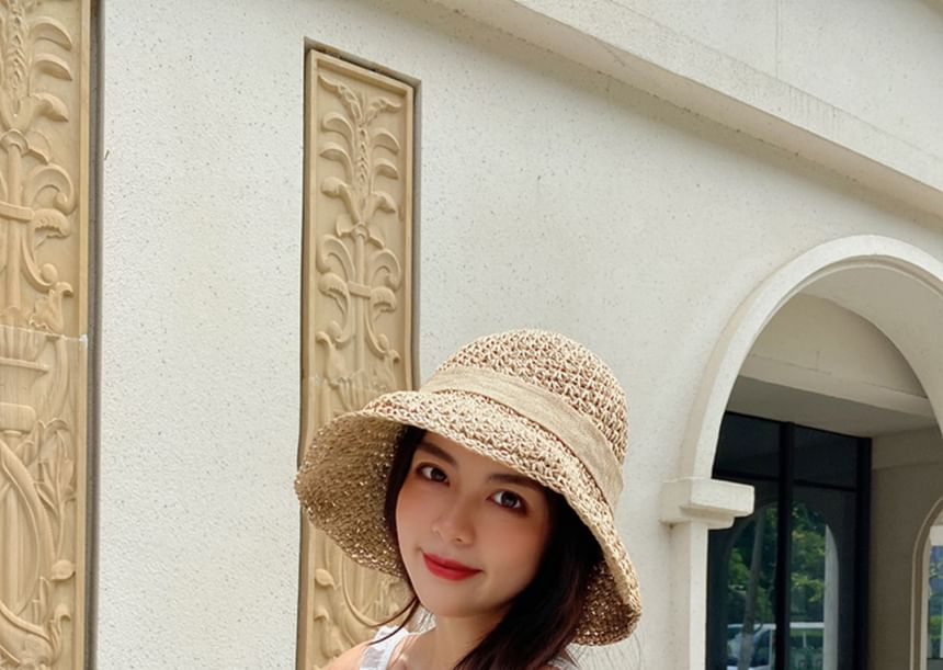 Bow Straw Bucket Hat
