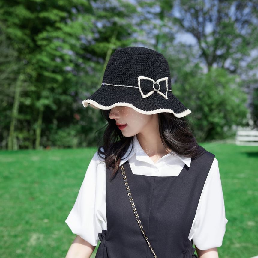 Bow Ruffle Bucket Hat