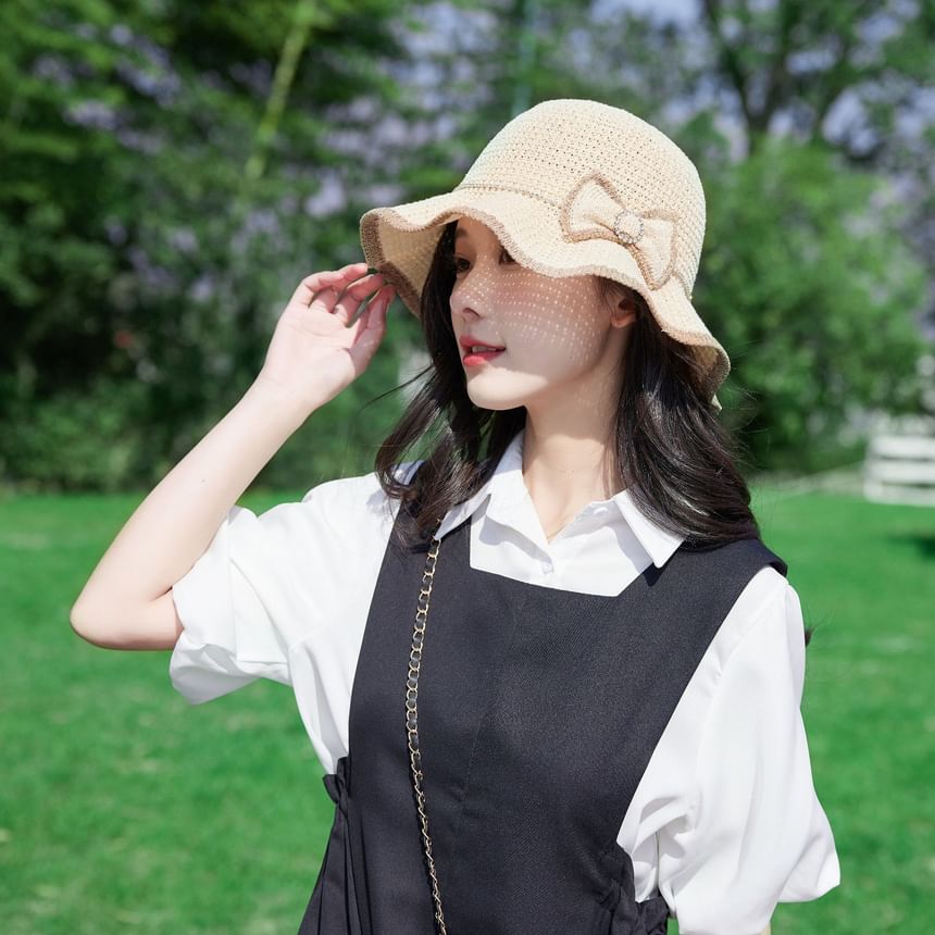 Bow Ruffle Bucket Hat
