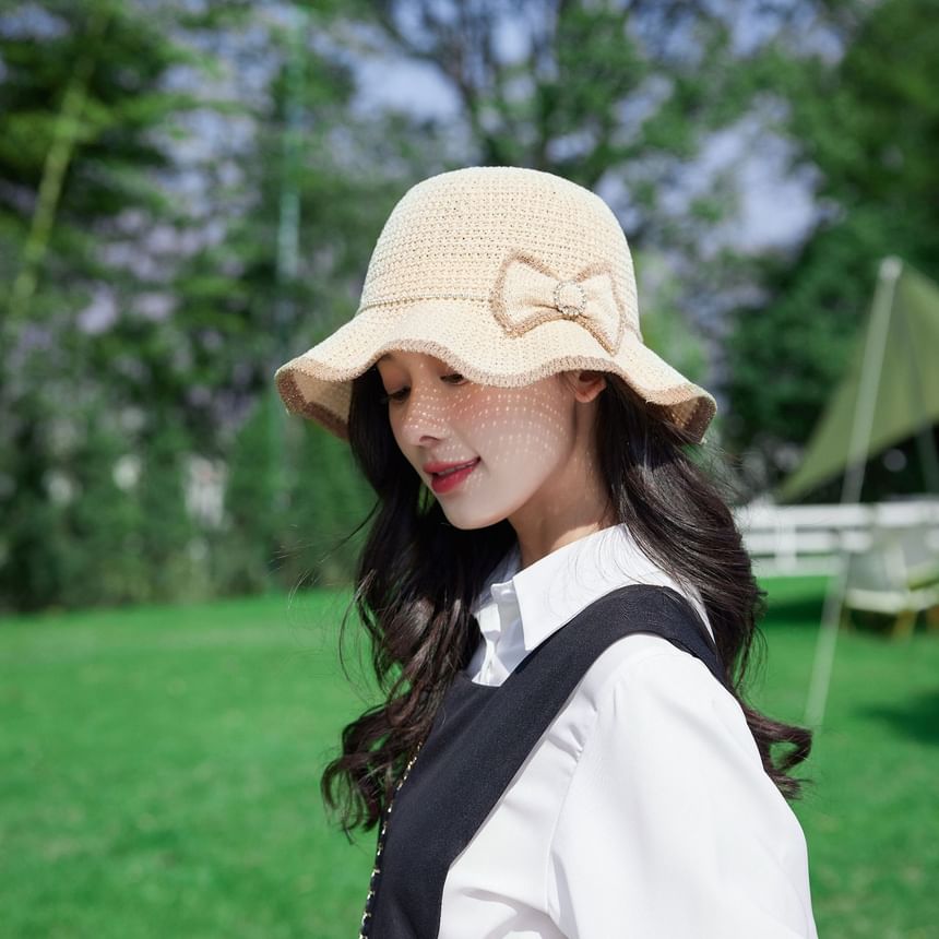 Bow Ruffle Bucket Hat