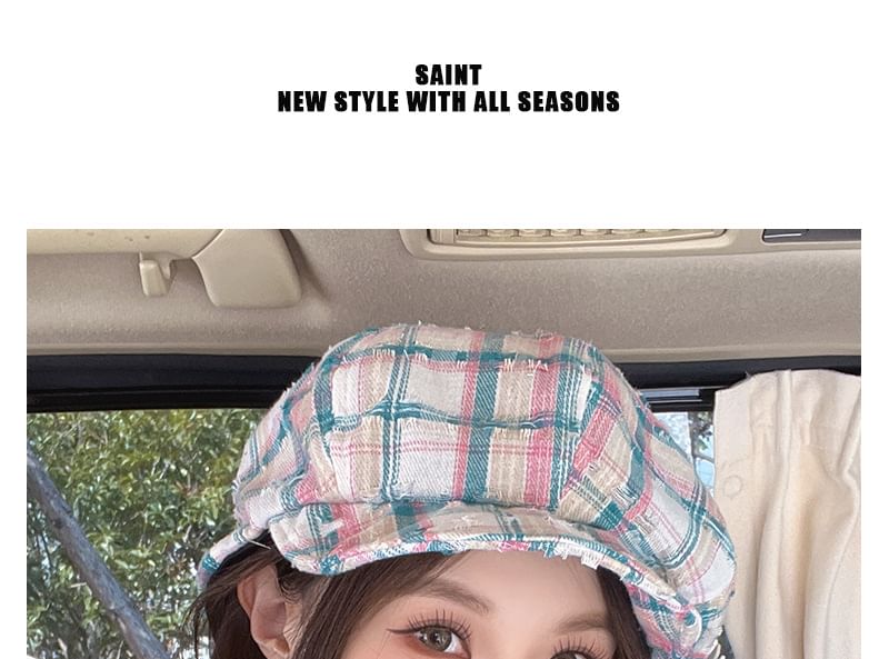 Plaid Star Newsboy Cap