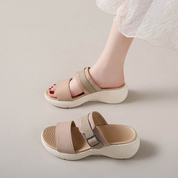 Wedge Heel Slide Sandals