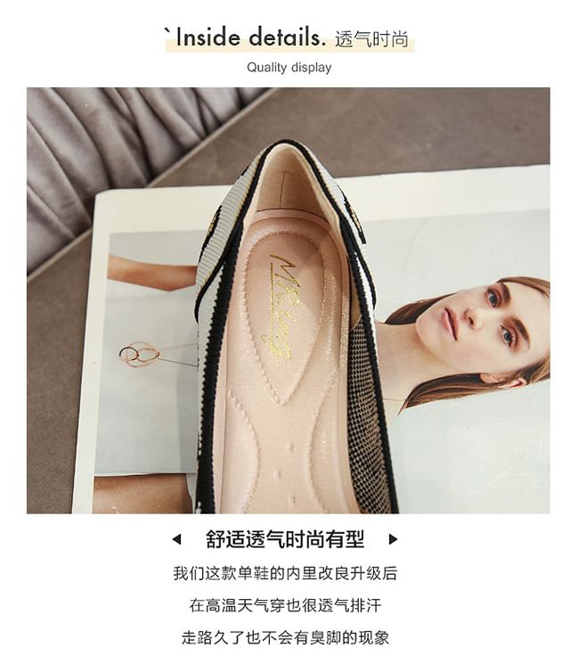 Pumps Striped Chunky Heel Pointed