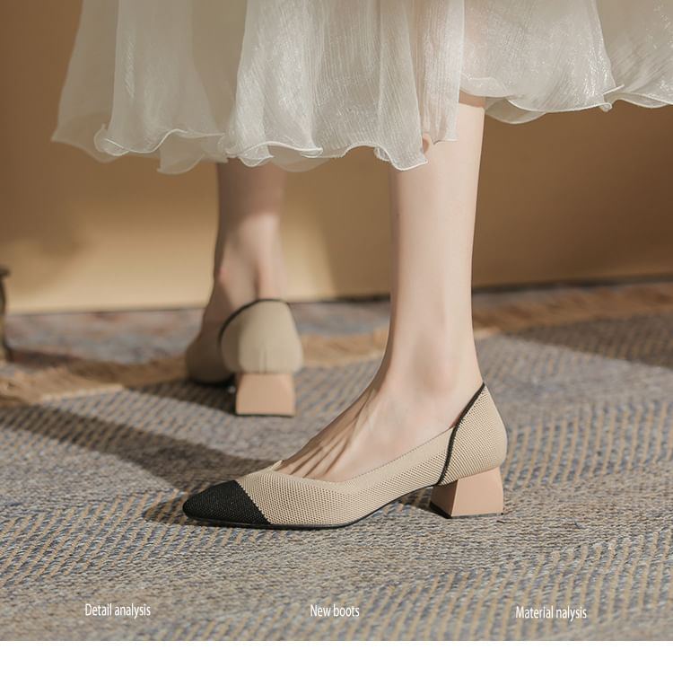 Pumps Heel Pointed Chunky