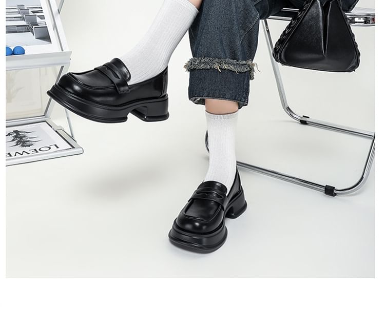 Loafers Platform Heel Chunky