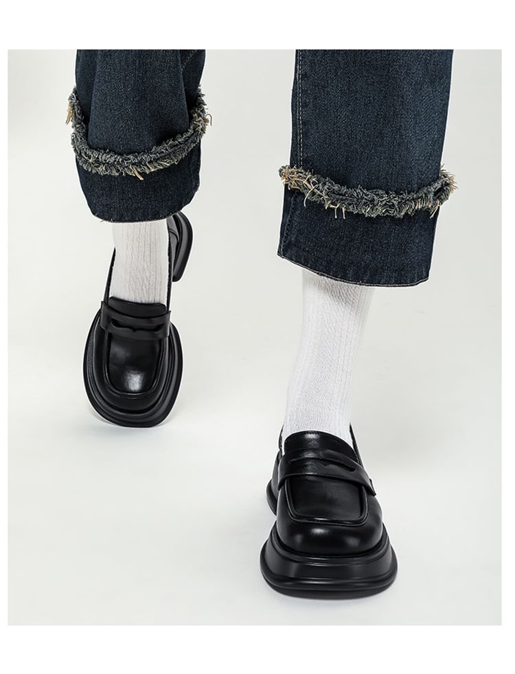 Loafers Platform Heel Chunky