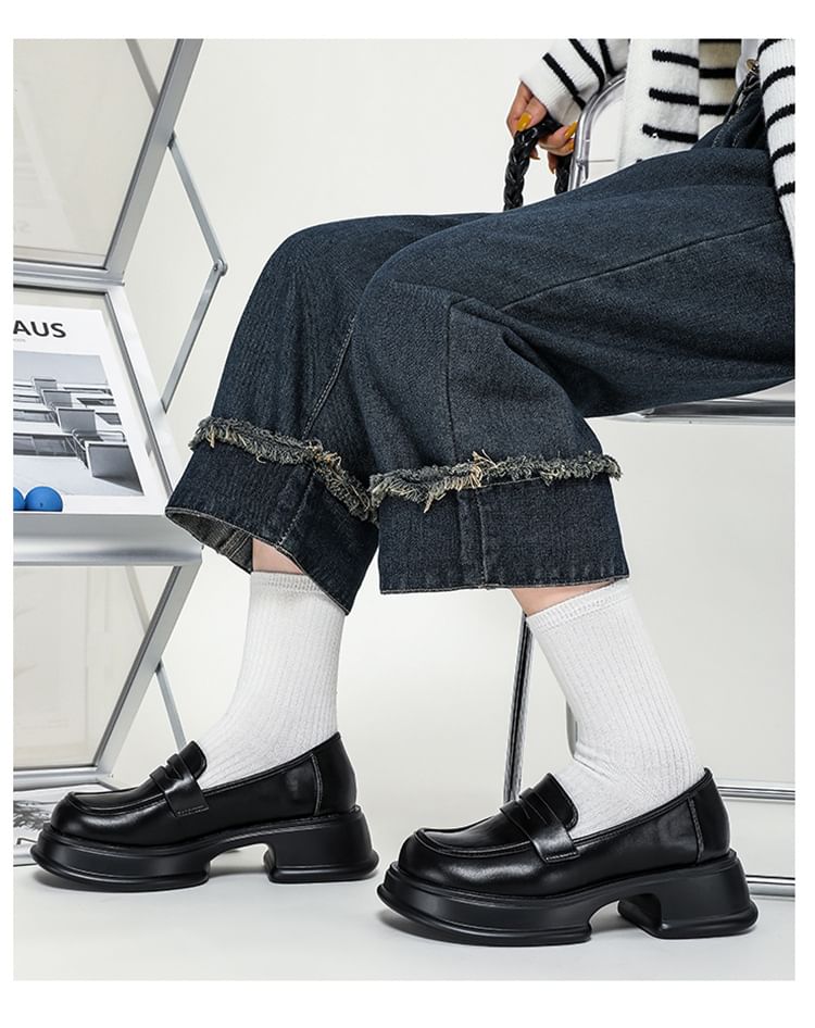 Loafers Platform Heel Chunky