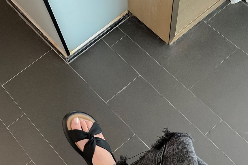 Knot Platform Sandals Slingback