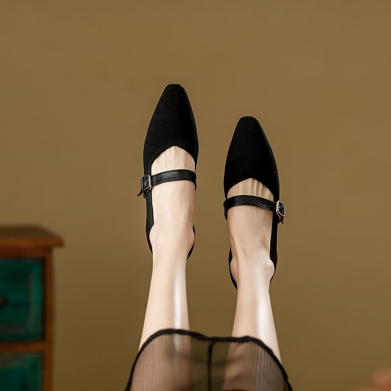 Toe Square Mary Pumps Heel Jane Chunky