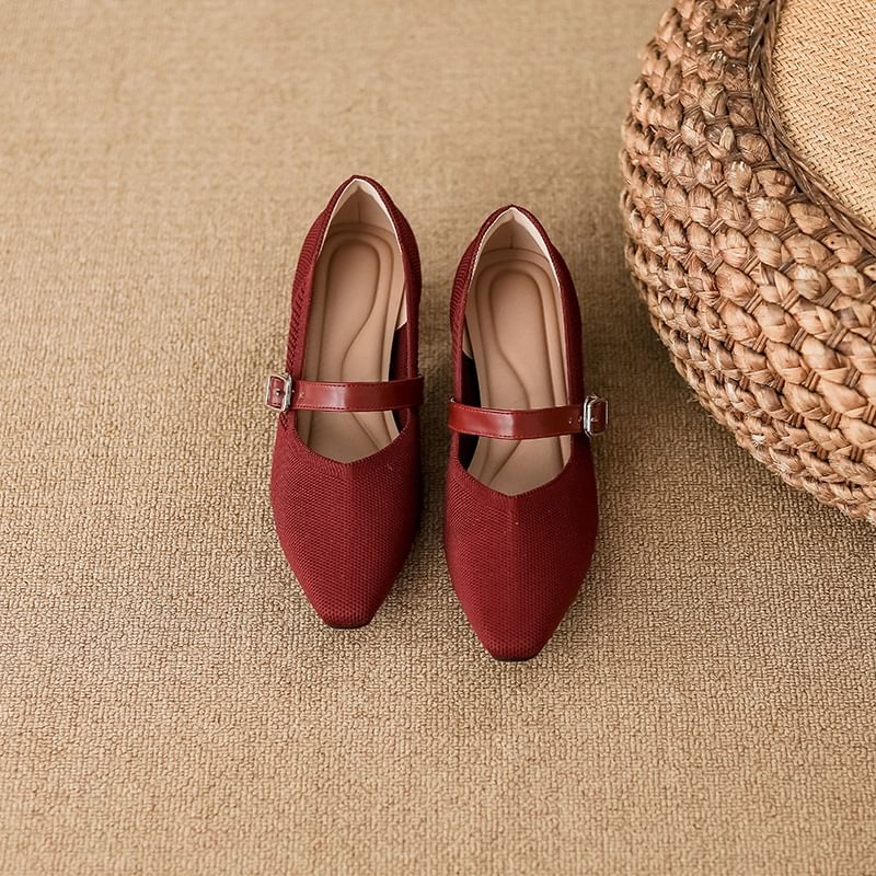 Toe Square Mary Pumps Heel Jane Chunky