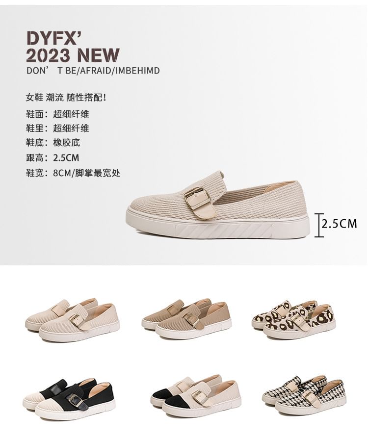 Platform Buckled Slip-Ons