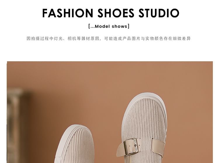 Platform Buckled Slip-Ons