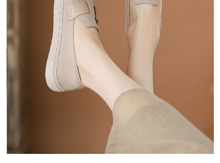 Platform Buckled Slip-Ons