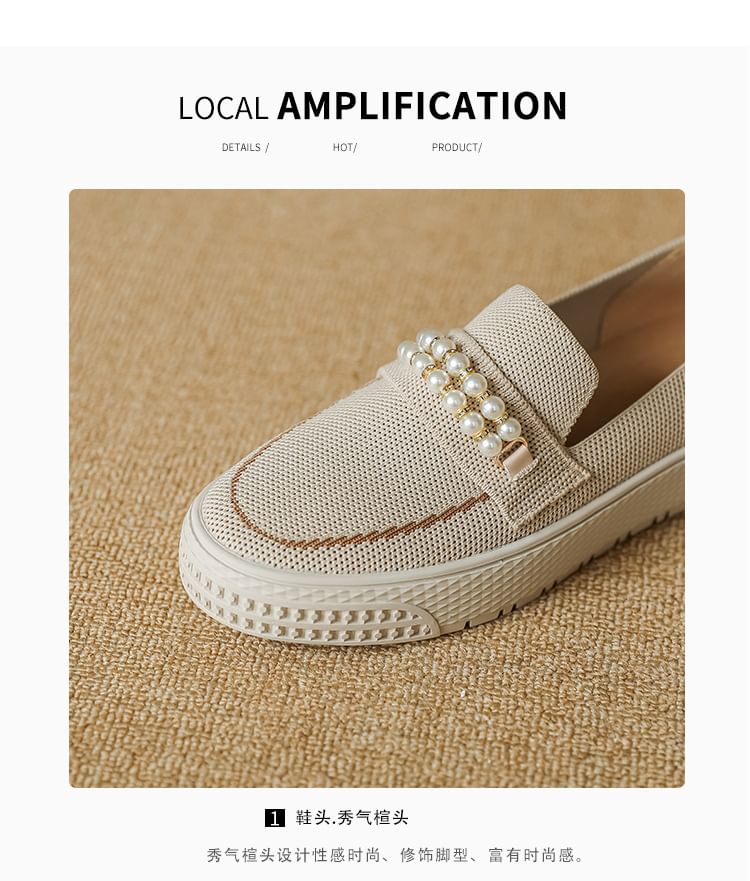 Faux Platform Slip-Ons Pearl