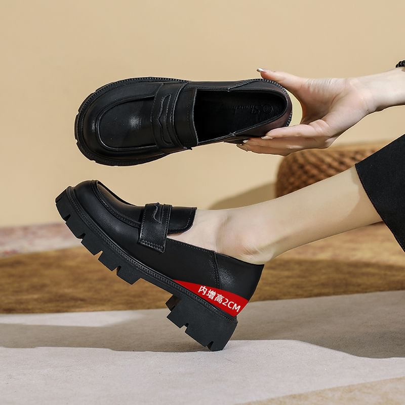 Chunky Loafers Platform Heel