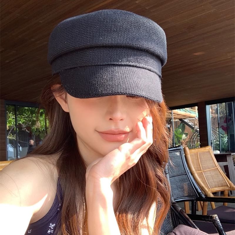 Newsboy Plain Knit Cap