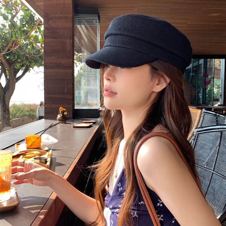 Newsboy Plain Knit Cap