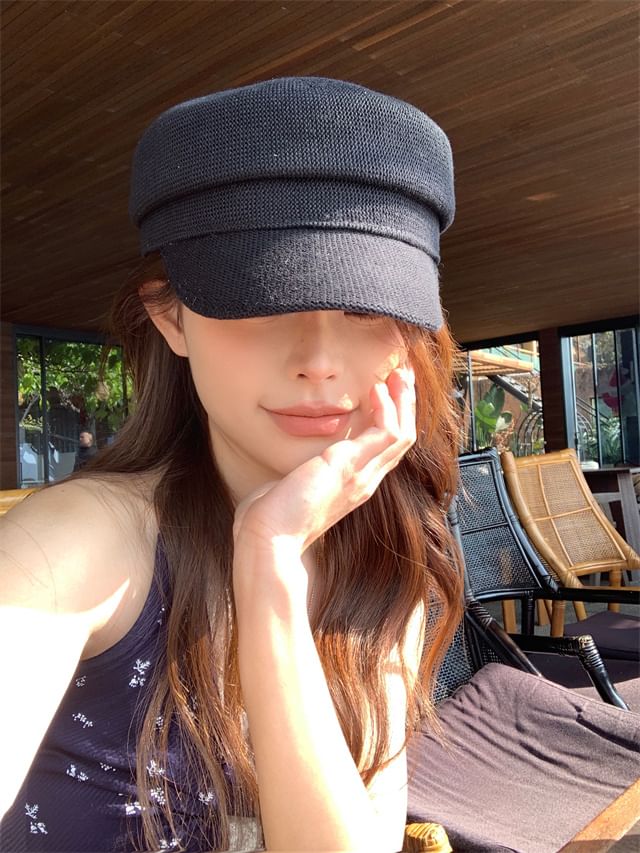 Newsboy Plain Knit Cap