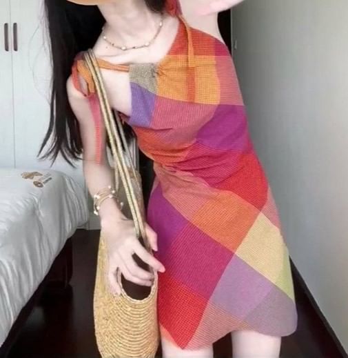 Spaghetti Strap Plaid Mini Sundress