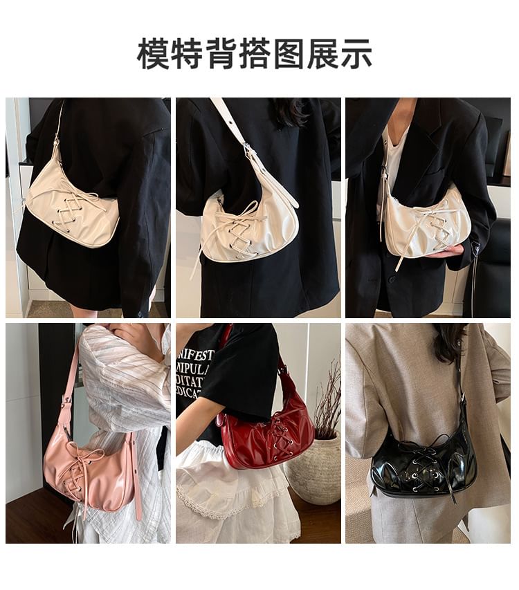 Lace Up Shoulder Bag
