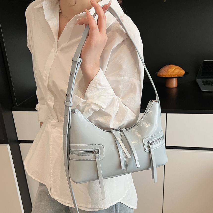 Zip Panel Shoulder Bag