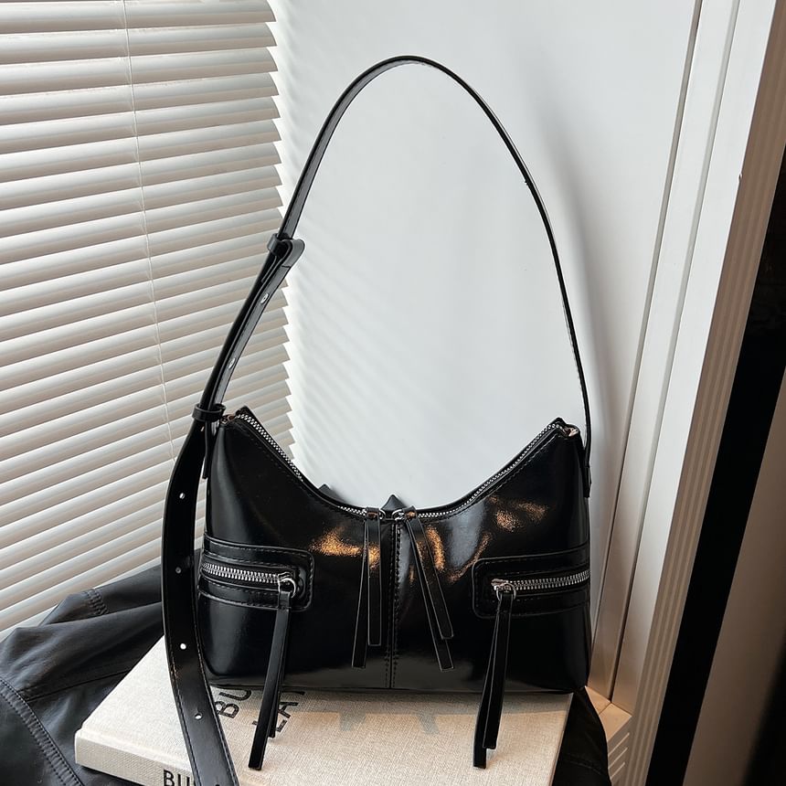 Zip Panel Shoulder Bag