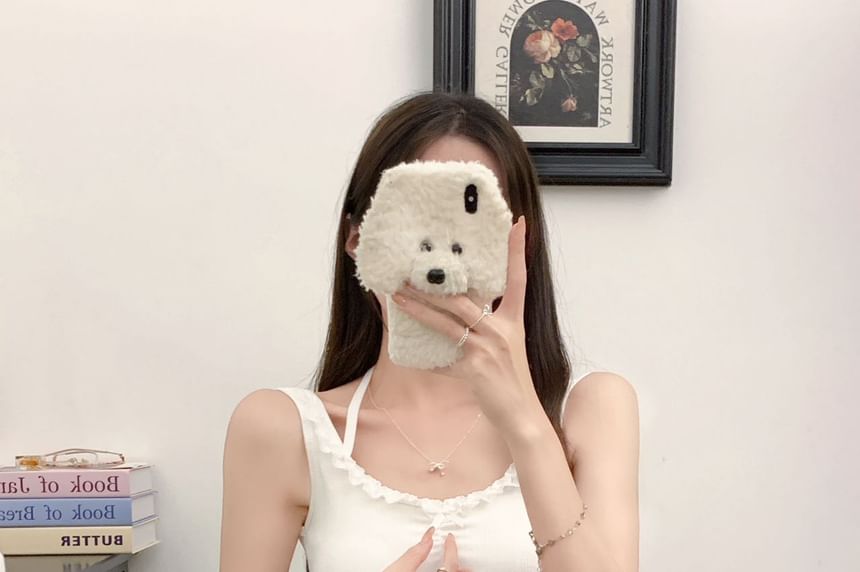 Crew Neck Lace-Trimmed Crop Tank