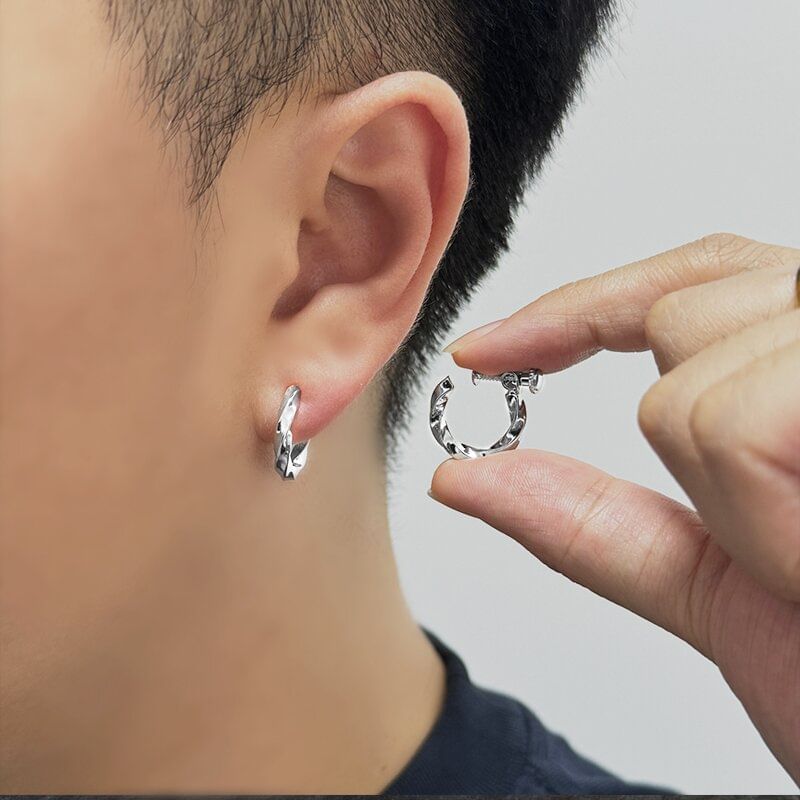 Twisted Alloy Open Hoop Earring Set